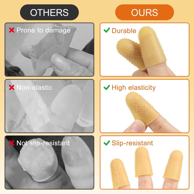 Healifty Rubber Fingers Tip Fingers Covers Rubber Finger Pads Grips