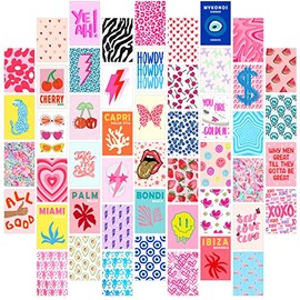 Waschbär Preppy Aesthetic Pictures Wall Collage Kit, Preppy Room Decor, 50 PCS Trendy Dorm Decorations for Teens and Young Adults, Preppy Things, Posters for Room Bedroom Aesthetic