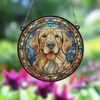 Image Industry Golden Retriever Stained Glass Effect Suncatcher - Garden