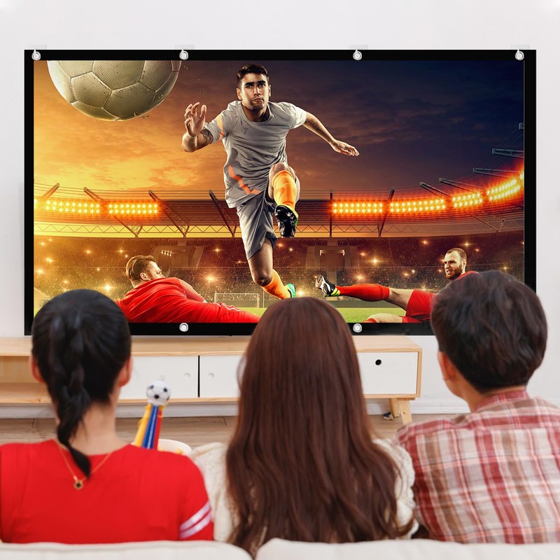JASFLY Screen Projector 120 Inch 16:9 HD High Resolution Projector