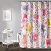 AILONEN Kawaii Cat Shower Curtain for Girls,Printed Pink Flower Cat