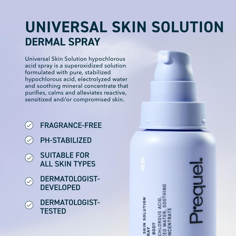 Prequel Skin Universal Skin Solution Hypochlorous Acid Spray for Face