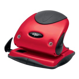 Rexel Choices P225 2 Hole Punch, 25 Sheet Capacity, Paper Alignment Indicator, Metal, Red, 2115692