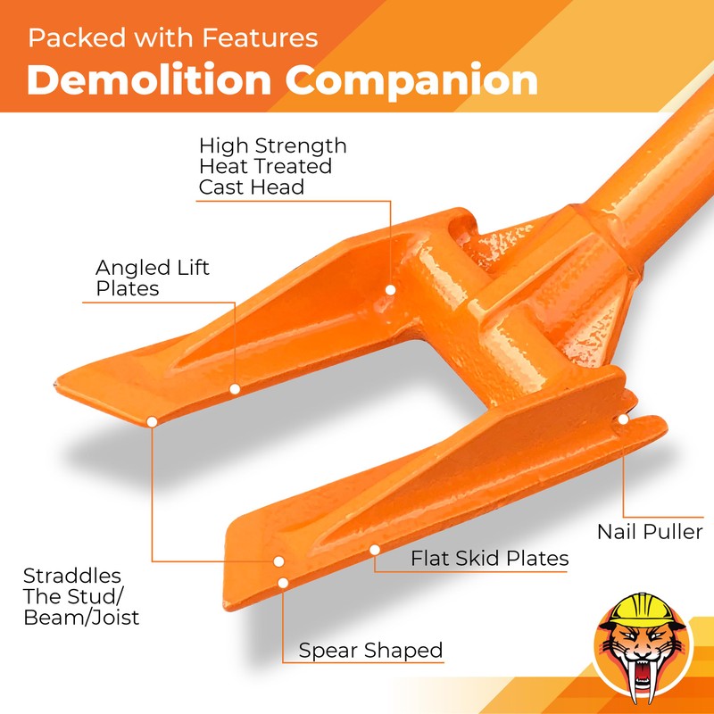 Gutster 48” Demolition Pry Bar & Crowbar – Oval Handle