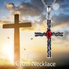 VONALA Cross Necklace for Women 925 Sterling Silver Birthstone Necklace