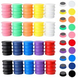 ZDZBLX Magnets for Magnetic Board, Pack of 100, 10 Colours, Strong Magnets, Fridge Magnets, Colourful Round Whiteboard Magnets, Small Magnets, for Whiteboard, Fridge, Magnetic Wall