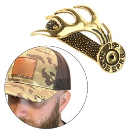 XEGZLH Clip Brass Brim Clips Deer Antler Shaped Hat Clip for Hunting Enthusiasts Multi Functional Hat Accessory