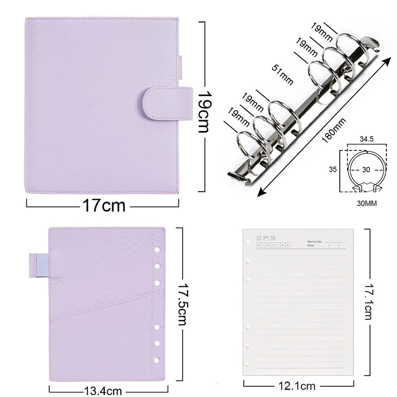 Moterm Personal-Wide Luxe Rings Planner - Genuine Leather Binder Organizer