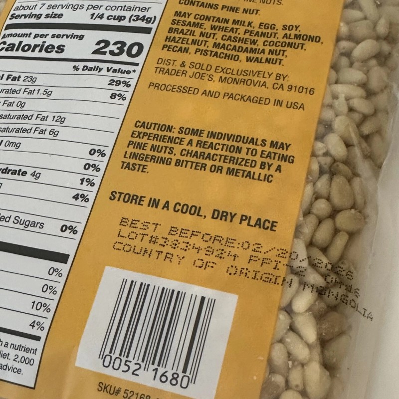 Trader Joe's 2 Pack New Trader Joe's Dry Toasted Pignolias