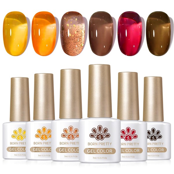 BORN PRETTY Gel Nail Set of 6 Sheer, Color Set,