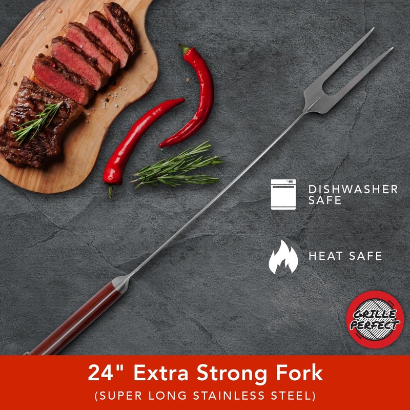 Grill Fork 24-inch Super Long for Grilling Barbecue Griddle and
