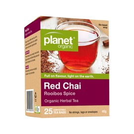 Planet Organic Red Chai Herbal Tea 25 Tea Bags