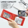 VTLASK Men's Slim Wallet with RFID Blocking:_10Frosted Red-money clip