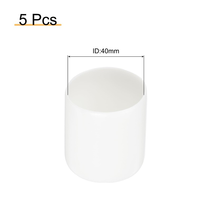 sourcing map 5pcs 40mm(1 9/16") Rubber End Caps, Round Vinyl
