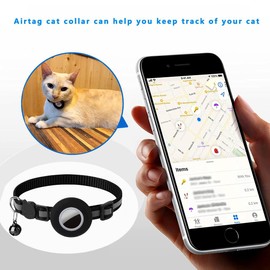 Hepplly Reflective Airtag Cat Collar with Bell and Airtag Holder, Compatible with Airtag, Cat Collar with Fragile Safety Buckle for Kittens, Cat (Yellow)