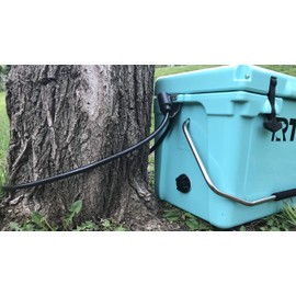 Cooler Lock Bracket Fits Yeti Roadie 20 and RTIC 20, Stainless Steel, Silver, Cooler Mount