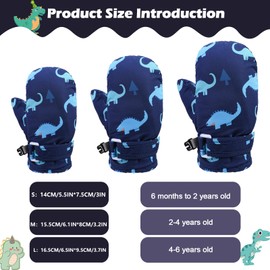 QKURT Kids Warm Gloves, Toddler Snow Mittens Fleece Lining Gloves Windproof Warm Gloves Winter Thermal Mittens Outdoor Play Gloves