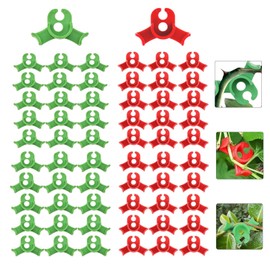 Hyfkjdm Pack of 60 Plant Benders, Plant Training Bending Clips, 90 Degree Low Stress Training Clips, Plant Stem Trainer, for Bending Plant Stems and Changing the Growth Direction (Green + Red)