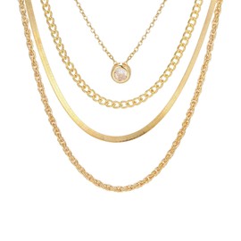 Stocking Stuffers Gifts for Women Layered Necklaces for Women Trendy Gold Choker Necklaces Multilayer Chain Necklaces Adjustable Necklace Set Jewelry Gifts for Women Girls