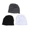 Women Turban Flower Cap Balck White and Gray Pure Color