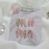 Lovely pink glitter full stone handmade nail tip - Long
