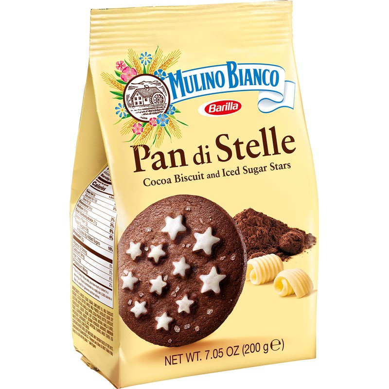 Mulino Bianco Pan Di Stelle Cocoa Biscuits With Sugar Stars,