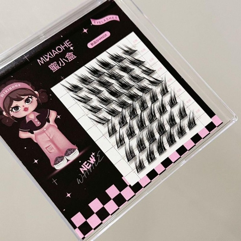 single cluster foxeye effect handmade natural false eyelashes makeup eyelashes