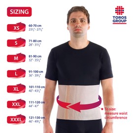 TOROS-Group Elastic 24 cm Abdominal Binder/Postpartum & Post Operative Belly Wrap - Large Beige