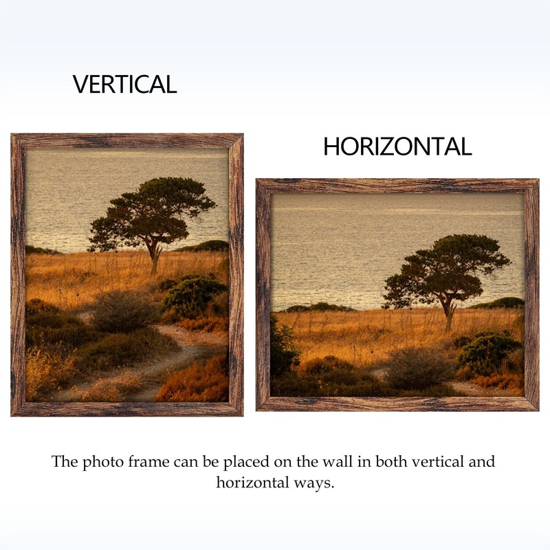 Fisnish 8x10 Picture Frame, for Tabletop Display, Horizontal or Vertical