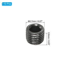 PATIKIL 1/16PT Male Pipe Plug Internal Hex Thread Socket, 10 Pcs Solid Stainless Steel Pipe Plug Fitting Set Hex Counter Sunk Pipe Plug for Pipe Air Tanks, Black