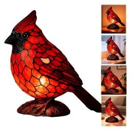 Vintage Bird Lamp - Resin Cardinal Night Light for Christmas Decor