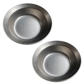 Seekdem SD-ODP18-2P Stainless Steel Retro Old Plate Outdoor Camping Dinner Plate, Classic Stainless Steel, Deep Plates, Set of 2