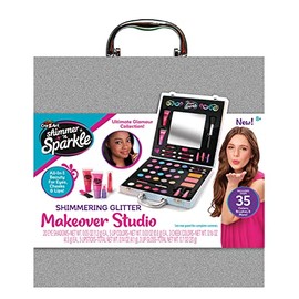 Shimmer 'n Sparkle Glitter Makeover Studio Beauty Kit – All-in-One Beauty for Eye, Cheeks and Lips for Ages 8 and Up