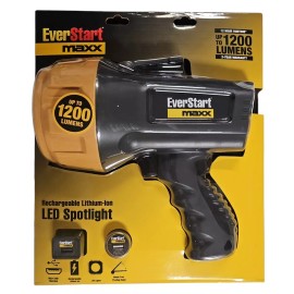 EverStart Maxx Spotlight Up To 1200 Lumens + Car & Wall Chargers - NEW!