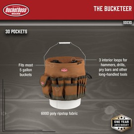 Bucket Boss Bucket Boss The Bucketeer Bucket Tool Organizer in Brown, 10030