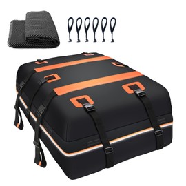 Rooftop Cargo Carrier Bag100% Waterproof 20 Cubic Car Roof Bag Cargo Carrier All Cars with/Without Rack Includes Anti-Slip Mat 10 Reinforced Straps 6 Door Hooks