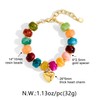 FAUTHENTICUTE Chunky Colorful Beaded Bracelet Gold Heart