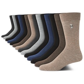 IZOD Men's Dress Socks - 14 Pack Lightweight Soft Comfort Stretch Crew Socks - Breathable Dress Socks for Men (Size:6-12.5), Size 6-12.5, Heather Assorted
