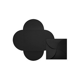 6 1/4 x 6 1/4 Petal Invitations - Midnight Black Envelopes - Pack of 40