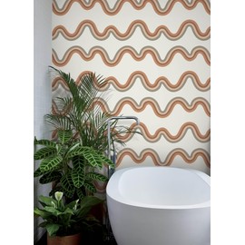 NuWallpaper x Very Gay Paint Beverly Slopes Tan Peel and Stick Wallpaper, VGS6437