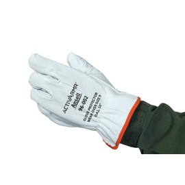 Ansell ActivArmr 96-002, Electrician Work Gloves, Electrical Protection Class 00 & 0 (500V-1000V), Insulating Leather Gloves for Professionals, Size L (1 Pair)