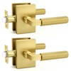 2 Pack Gold Door Handle, Knurled Passage Door Handles for
