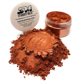 Stardust Micas Pigment Powder Cosmetic Grade Colorant for Makeup, Soap Making, Epoxy Resin, DIY Crafting Projects, Bright True Colors Stable Mica Batch Consistency (36 Gram Jar, Copper Nugget)