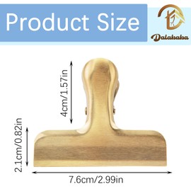 Dalababa 10 Pack 3 Inch Metal Large Bulldog Clips, Stainless Steel Drawing Board Binder Clips for Organizing Files, Photos, Bags, Papers - Gold