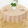 Smiry Round Table Cloth, Waterproof Vinyl Tablecloths with Flannel Backing,