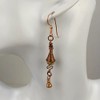 Landscape Jasper Copper Earrings, Boho Style, Nickel Free, Zig Zag,