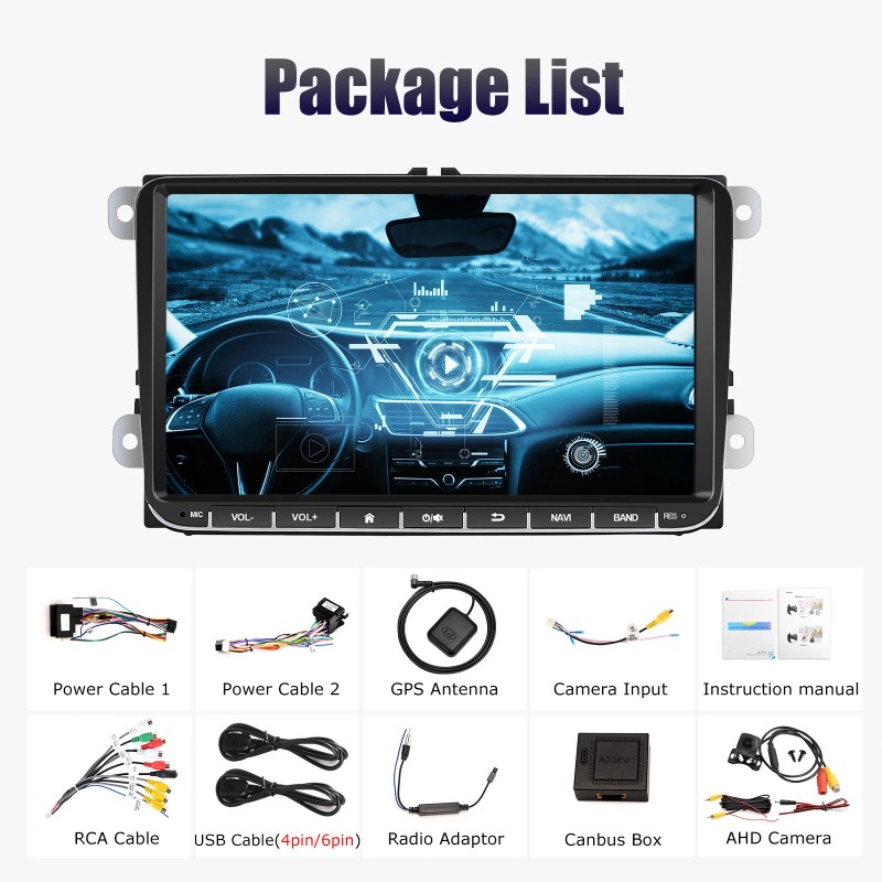 ESSGOO Fits VW Volkswagen Jetta Passat 9" Android 14 Apple