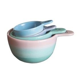 Sass & Belle Pastel Ombre Measuring Cups in Pink & Green – Perfect Measuring Spoons for Baking, Colourful Nesting Kitchen Utensils for Cooking, Decorative Gift for Home Bakers