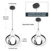 CANEOE Modern Led Pendant Light Fixtures, 5500K Black Pendant Lighting