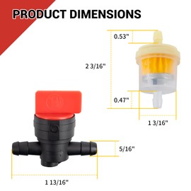 1/4 Inch Gas Fuel Line Kit 2m/6 Feet Hose, 2Pcs Shut Off Valves, 2Pcs Magnetic Fuel Filters, 10Pcs Hose Clamps Compatible with Lawn Mowers, Tractors, Tillers, Snow Blowers Durable & Easy Installation